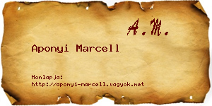Aponyi Marcell névjegykártya